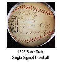 babe ruth baseball signed