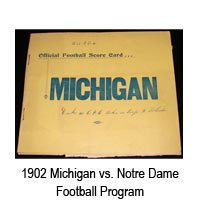 1902 Michigan vs Notre Dame Football Program