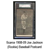 Scarce 1908-09 Joe Jackson (Rookie) Baseball Postcard