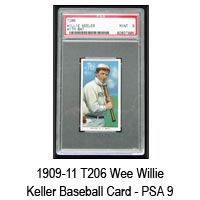 1909-11 T206 Wee Willie Keeler Baseball Card - PSA 9
