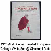 1919 World Series Baseball Program - Chicago White Sox at Cincinnati Reds