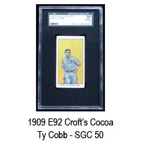 1909 E92 Croft's Cocoa Ty Cobb - SGC 50