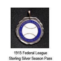 1915 Federal League Sterling Silver Season Pass
