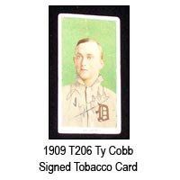 ty cobb signed tobacco card