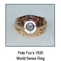 world series ring pete fox